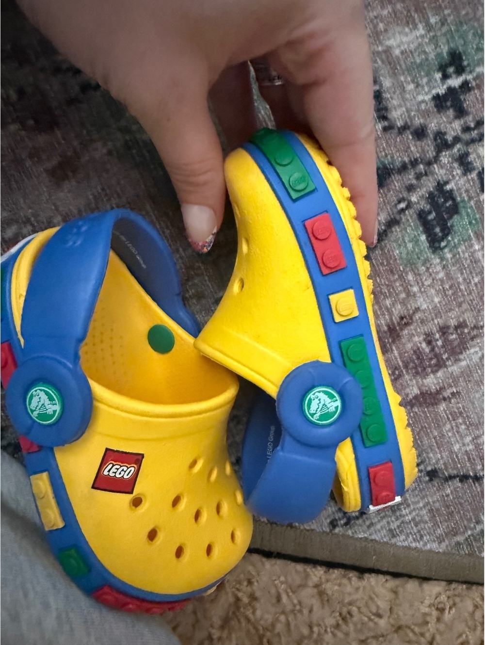 LEGO clogs crocs kids iconic LEGO logo bright yellow